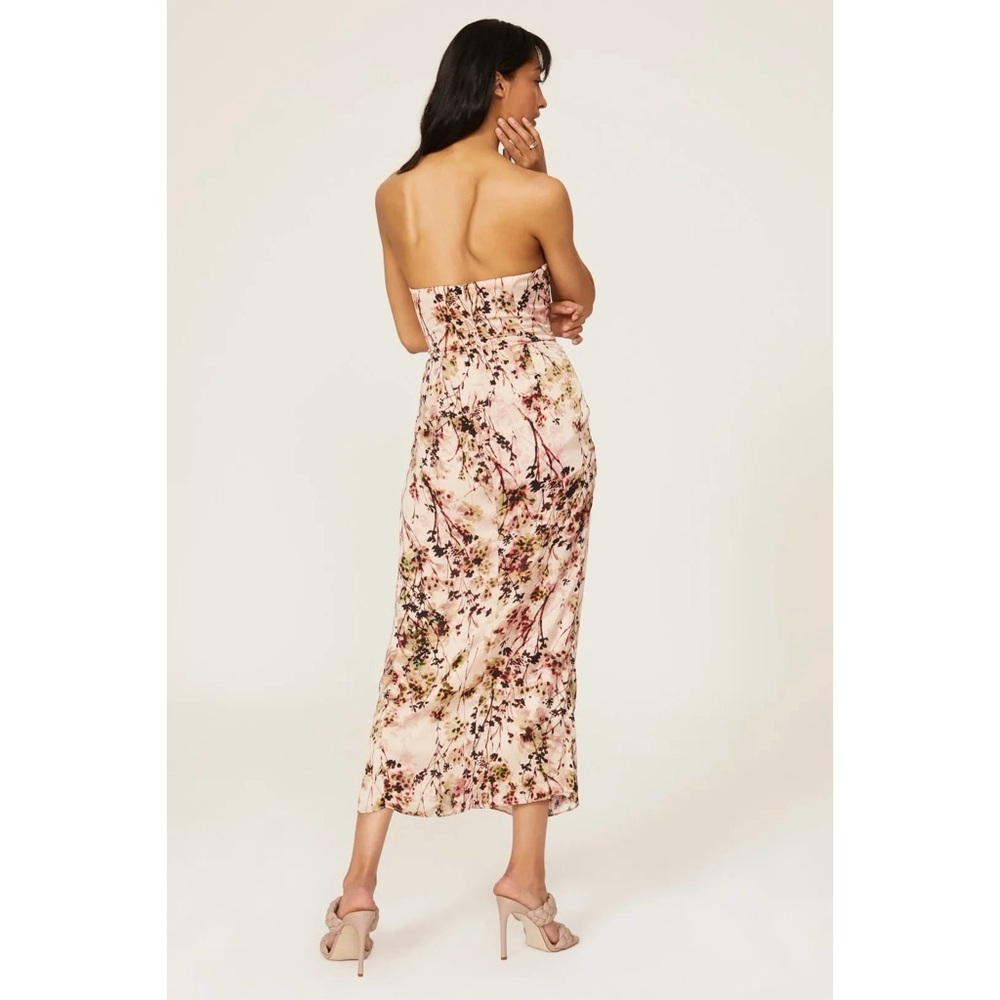 Katie May Pink and Brown Ruched Strapless Gown - Picture 7 of 13